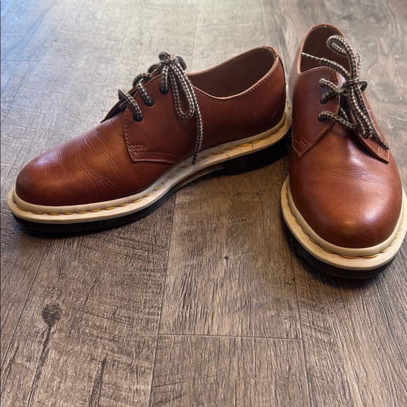Dr. Martens Shoes - Dr. Martens Brown Leather Derby Shoes with Cream Soles